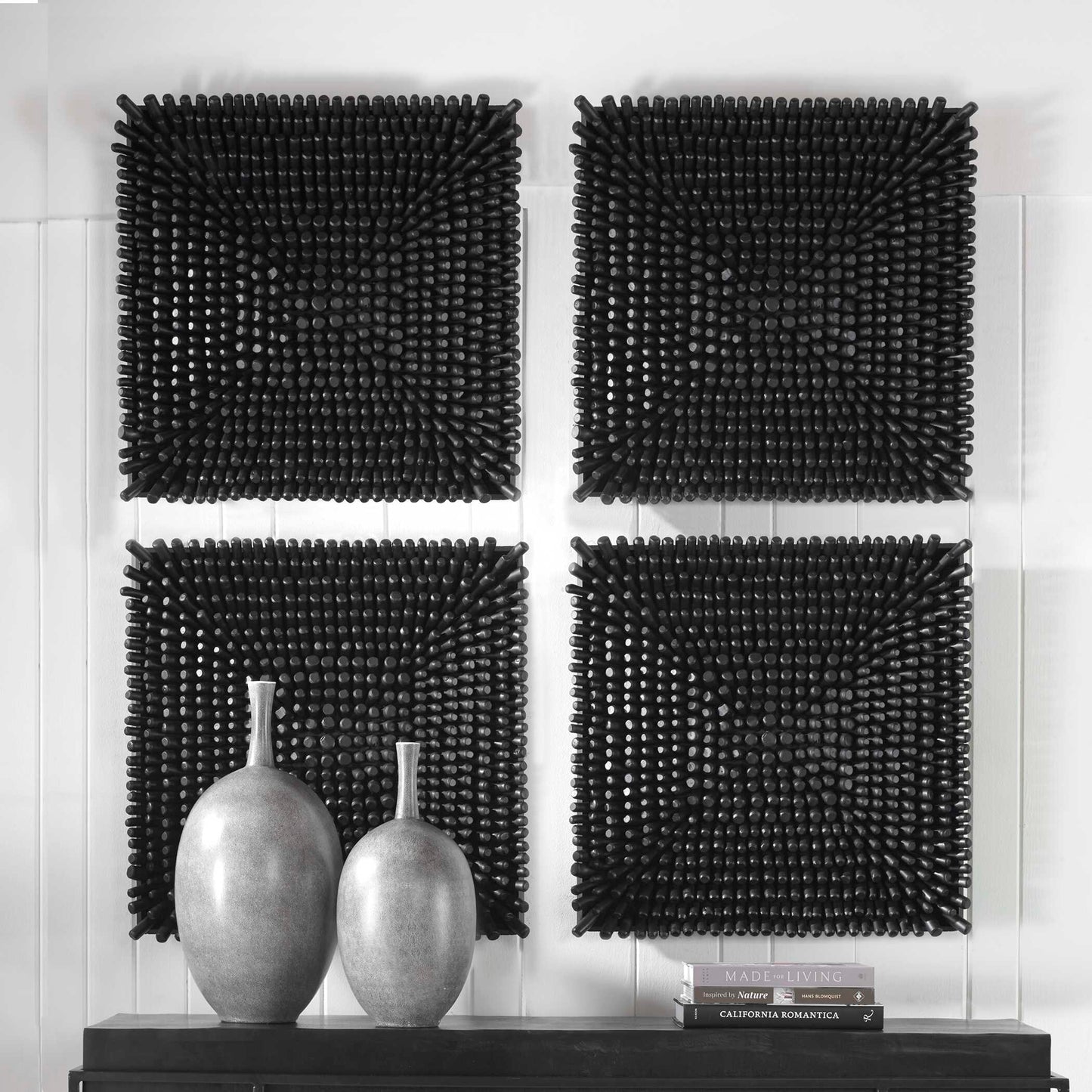 Portside Black Wood Wall Panel