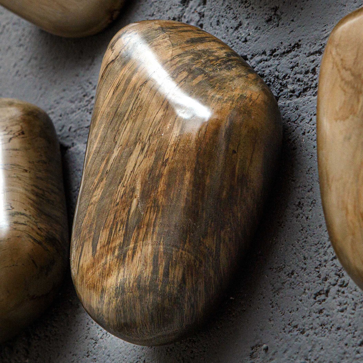 Pebbles Walnut Wood Wall Décor Set/9