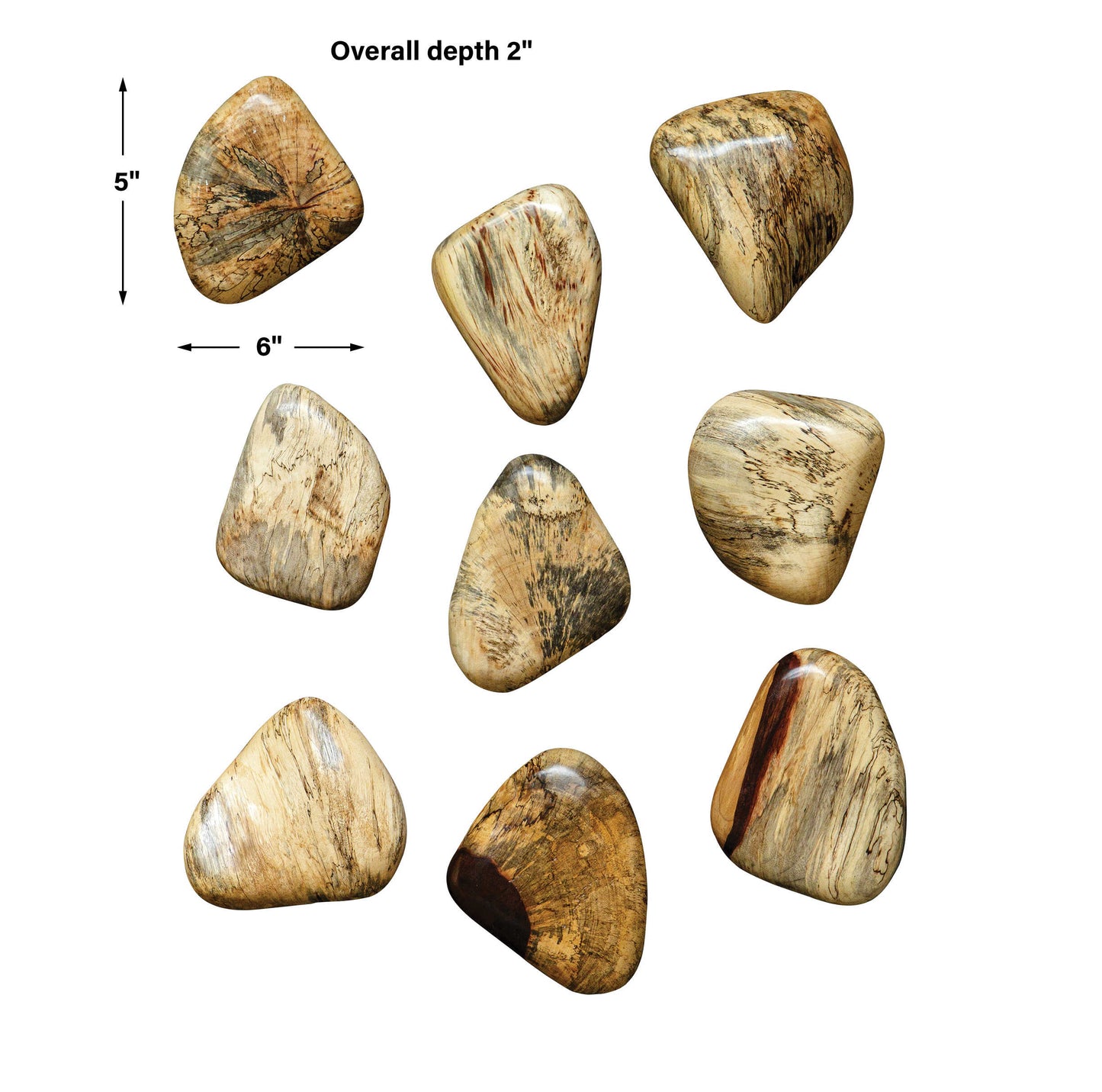 Pebbles Blonde Wood Wall Décor Set/9