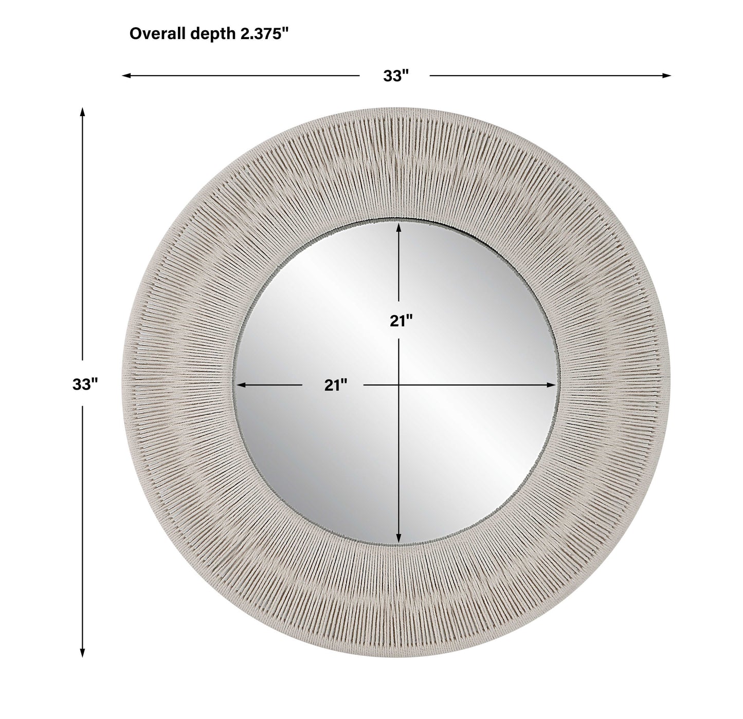 Sailor's Knot White Small Round Mirror
