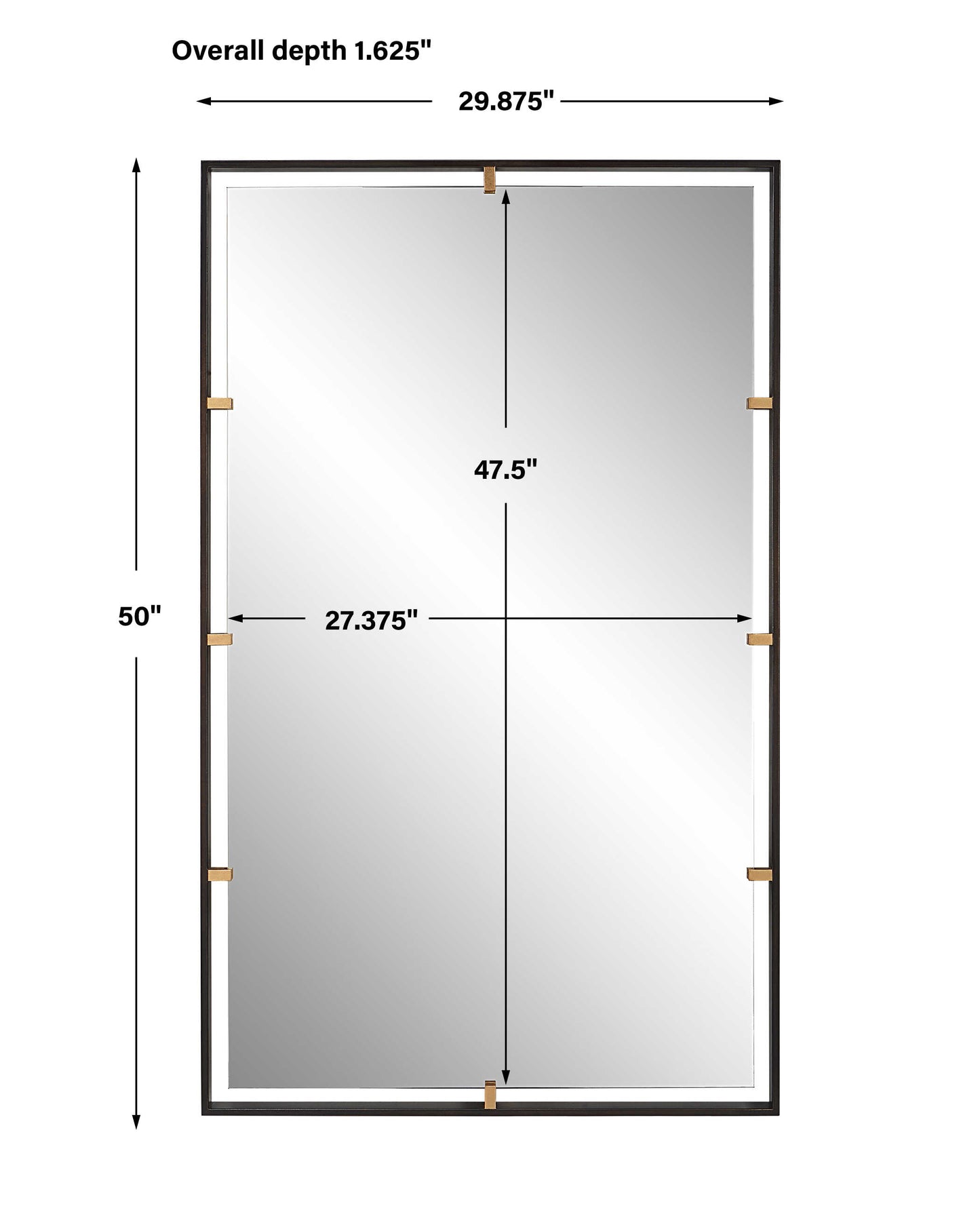 Egon Rectangular Bronze Mirror