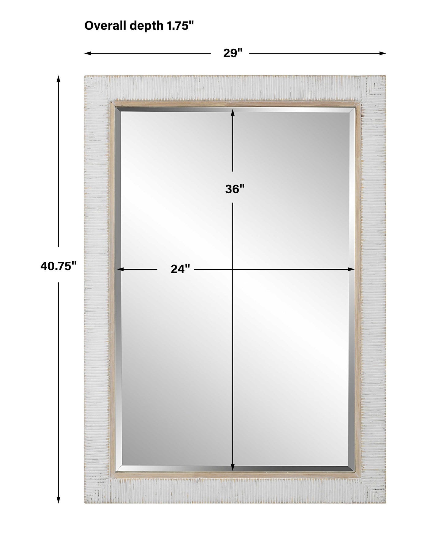Cape Whitewashed Rattan Mirror