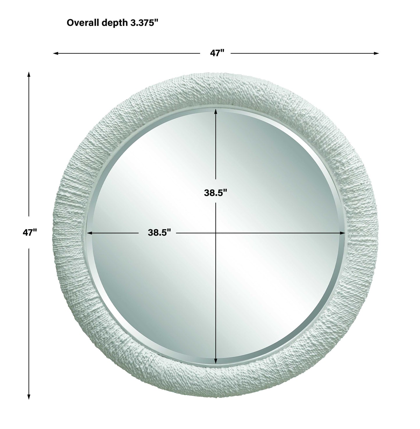 Mariner White Round Mirror