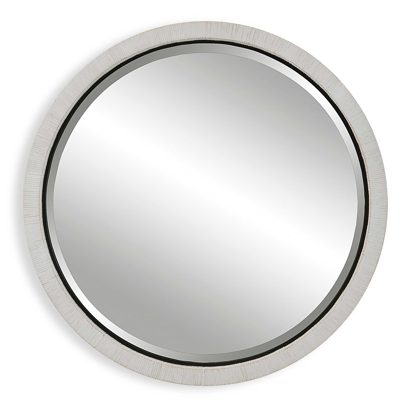 Granada Whitewash Round Mirror