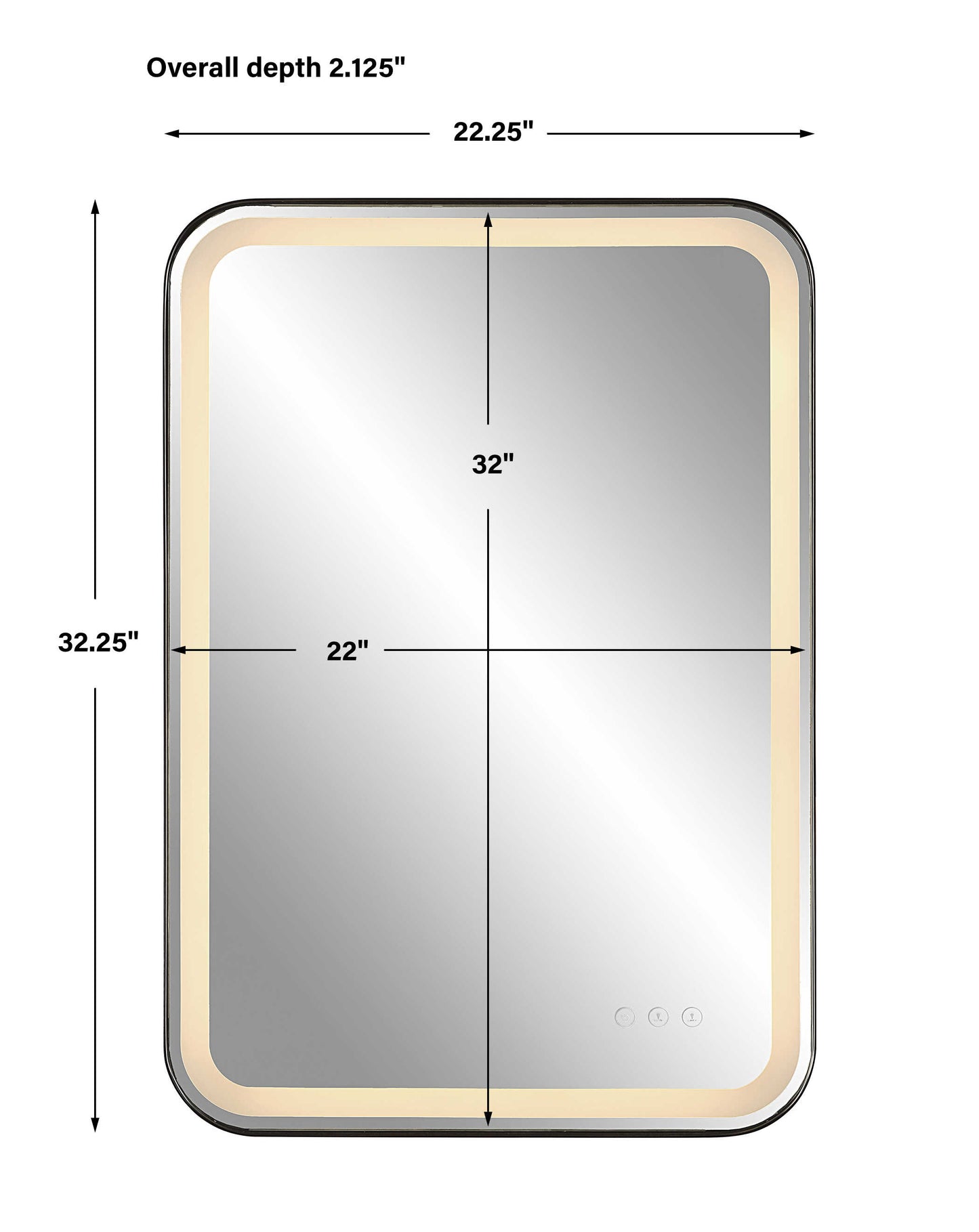 Crofton Lighted Black Vanity Mirror