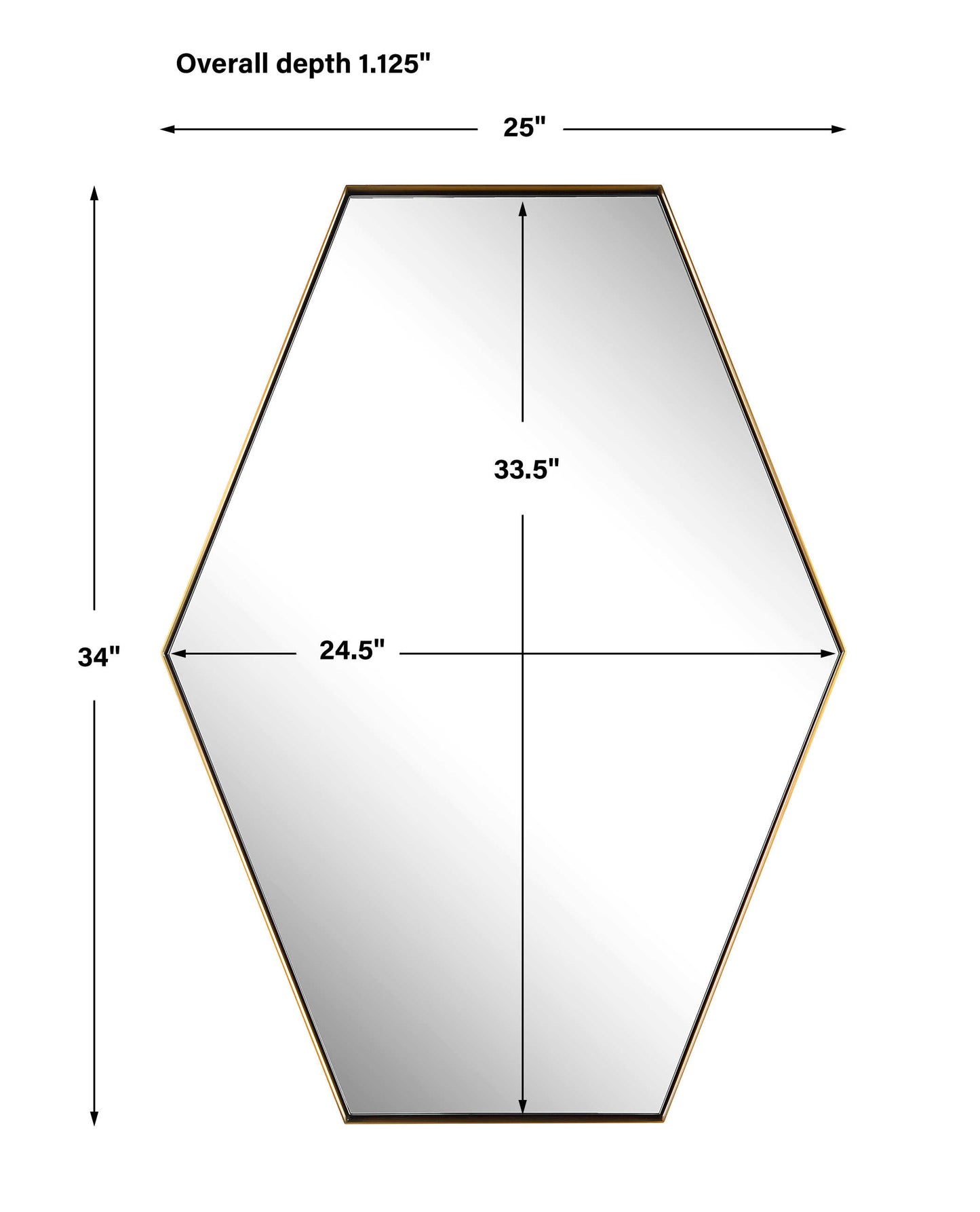 Ankara Brass Hexagon Mirror