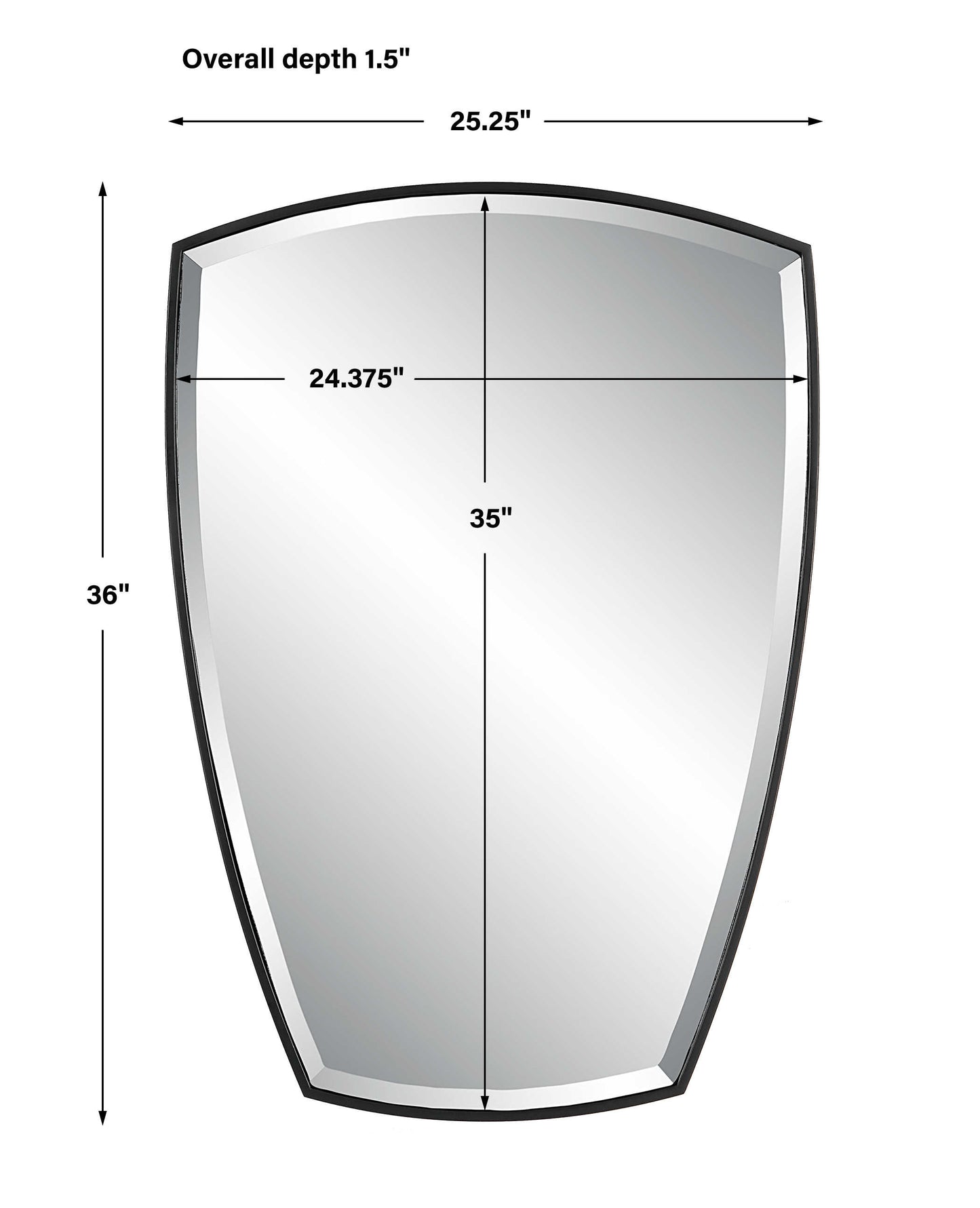 Crest Curved Iron Mirror