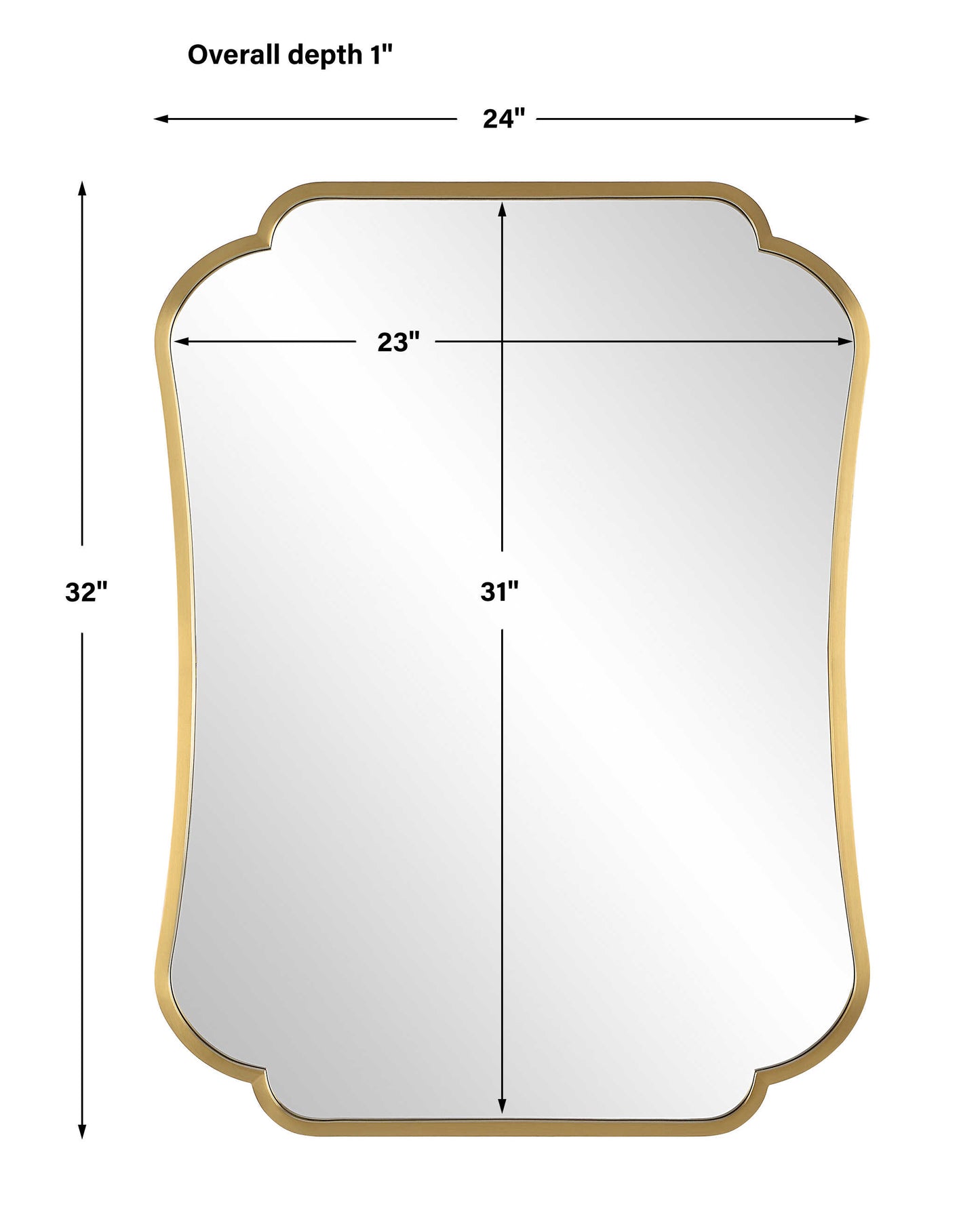 Athena Brushed Brass Mirror