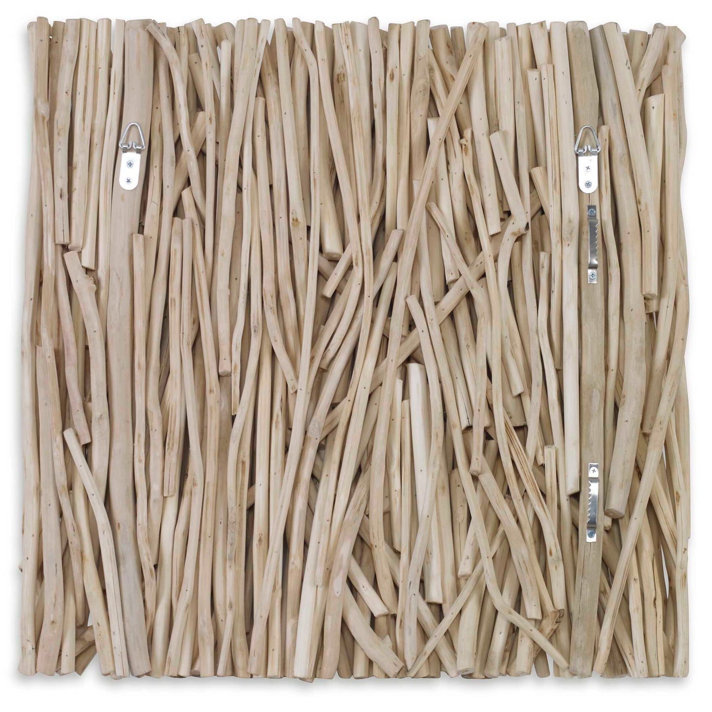 Gathered Teak Square Bleached Wood Wall Decor