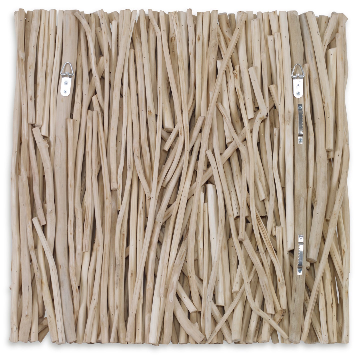 Gathered Teak Square Bleached Wood Wall Decor