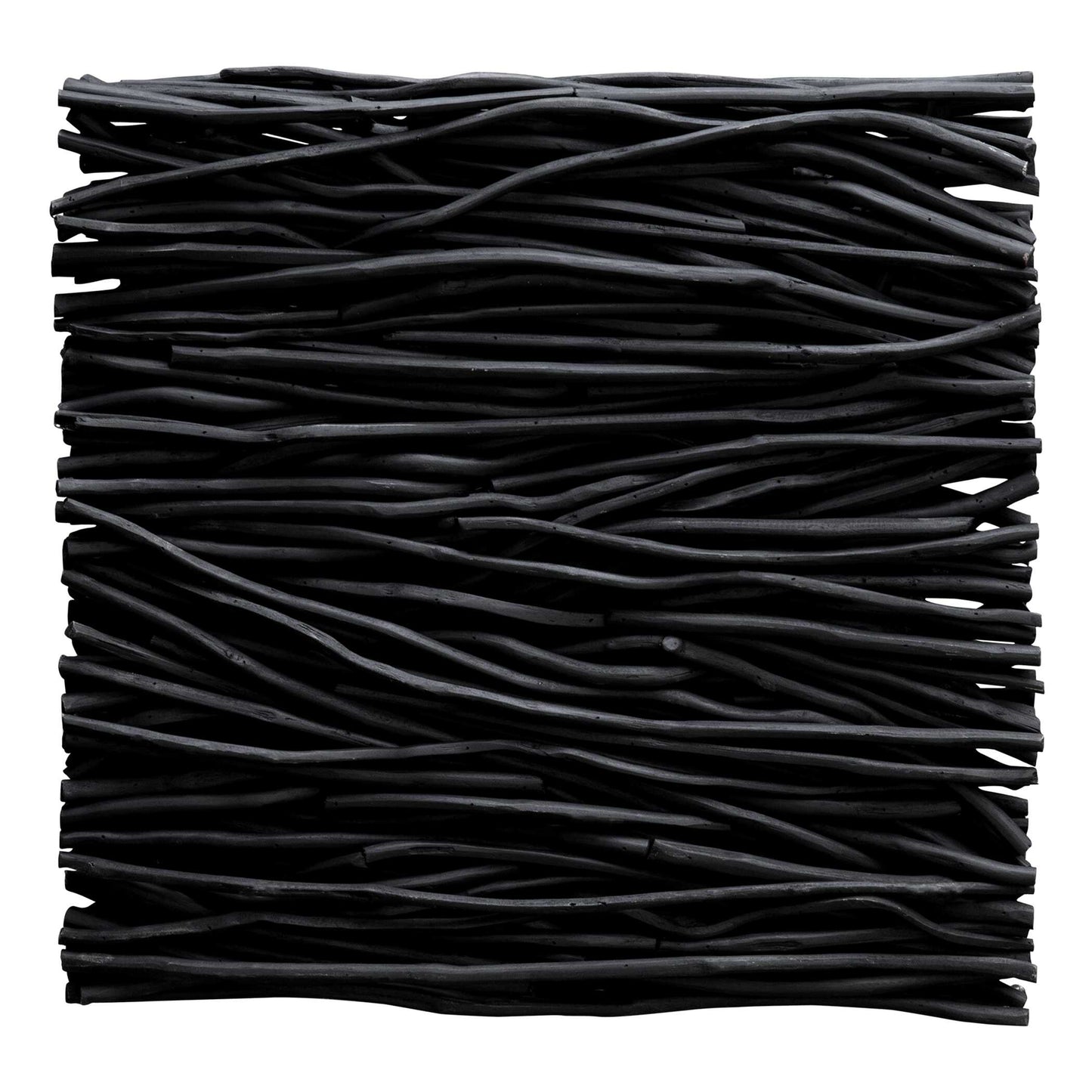 Gathered Teak Square Black Wood Wall Decor