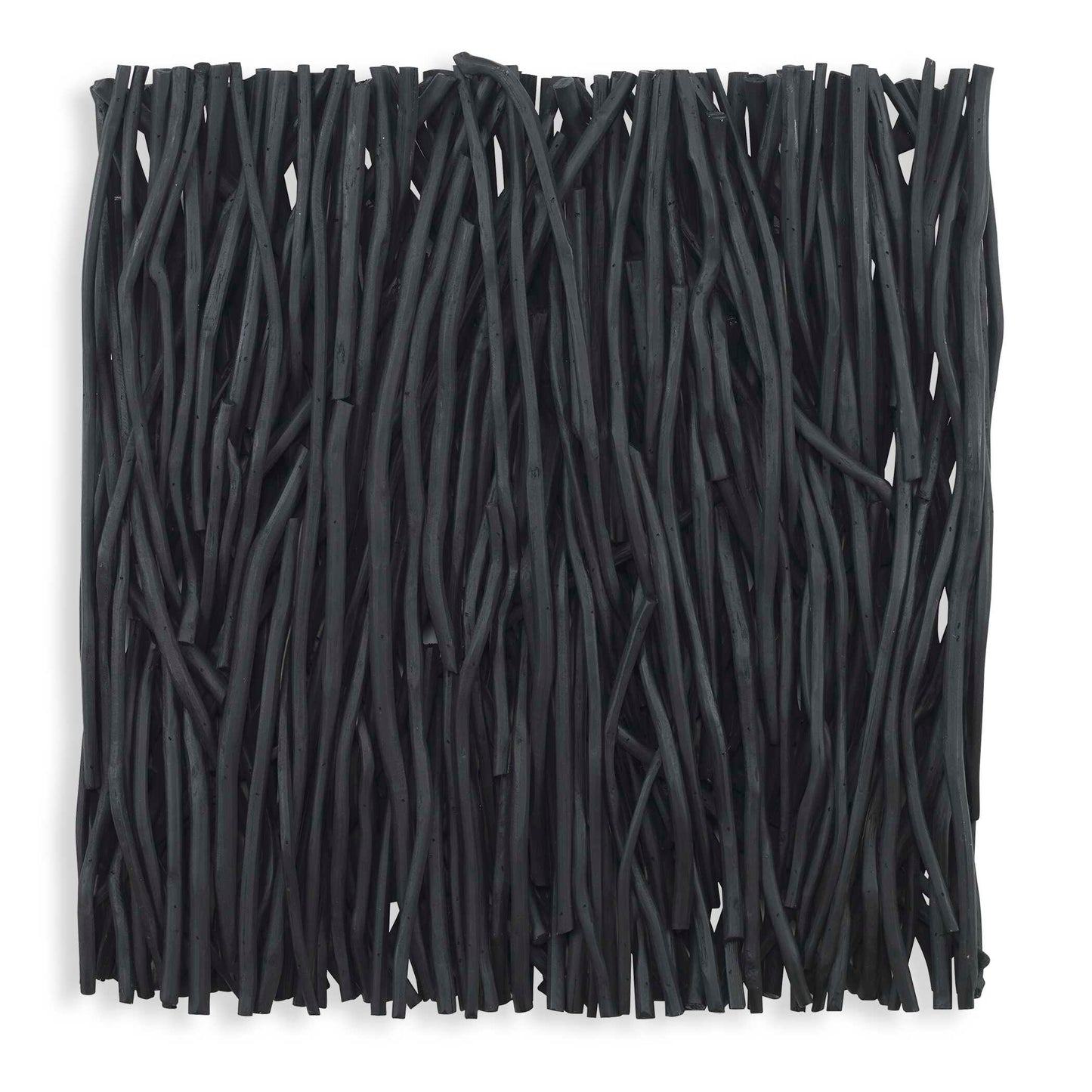 Gathered Teak Square Black Wood Wall Decor