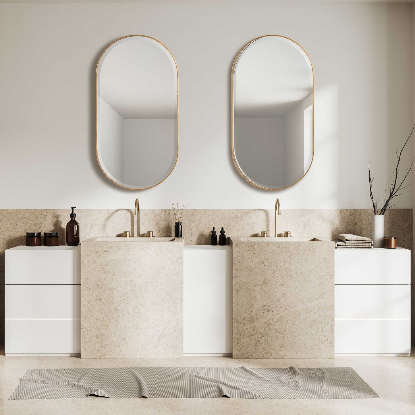 Lago Oval Gold Mirror