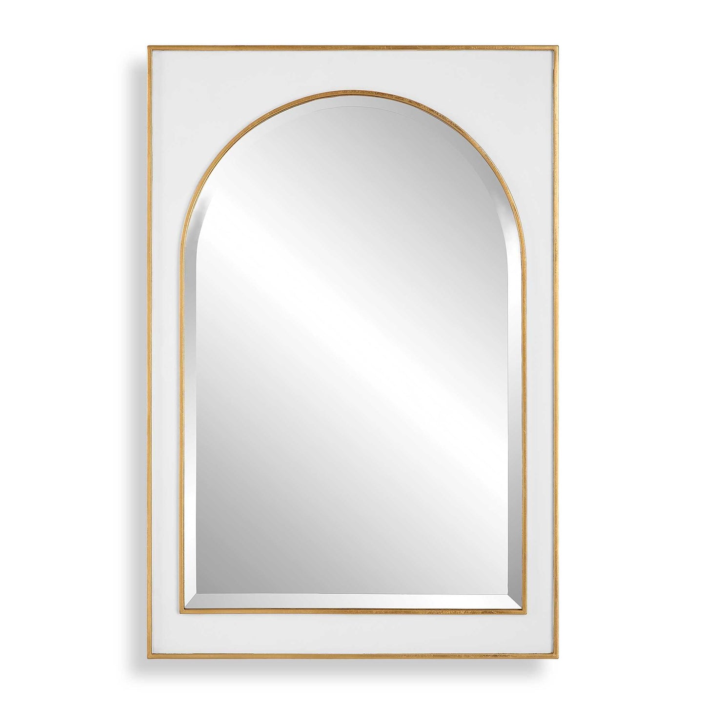 Crisanta Gloss White Arch Mirror