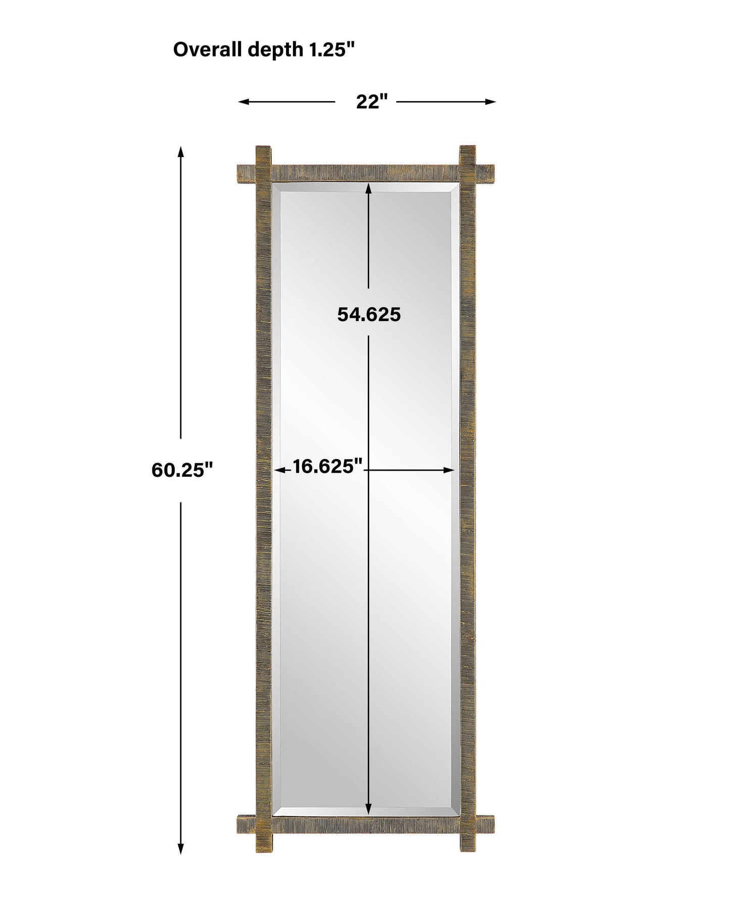 Abanu Ribbed Gold Dressing Mirror