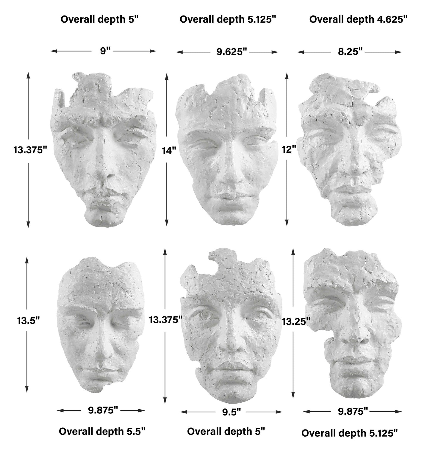 Self-Portrait White Mask Wall Decor Set/6