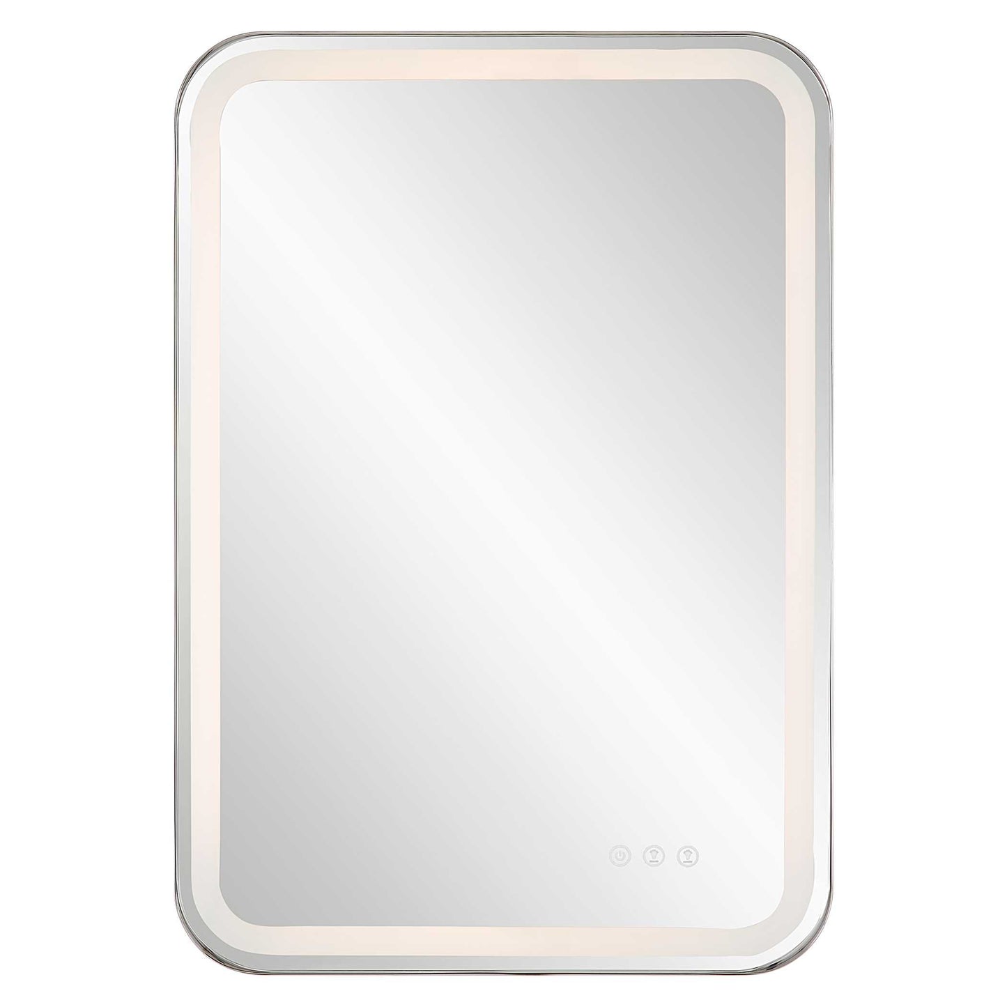Crofton Lighted Nickel Vanity Mirror