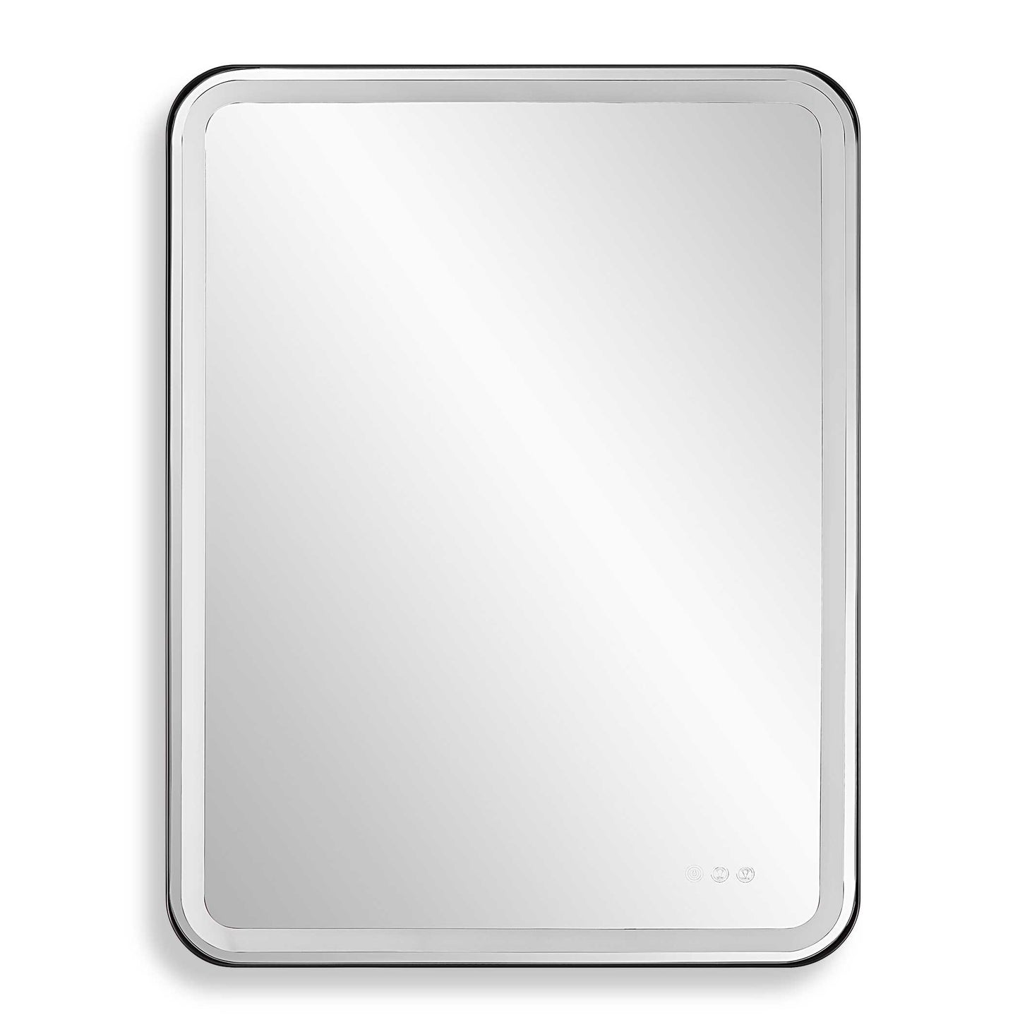 Crofton Lighted Nickel Vanity Mirror