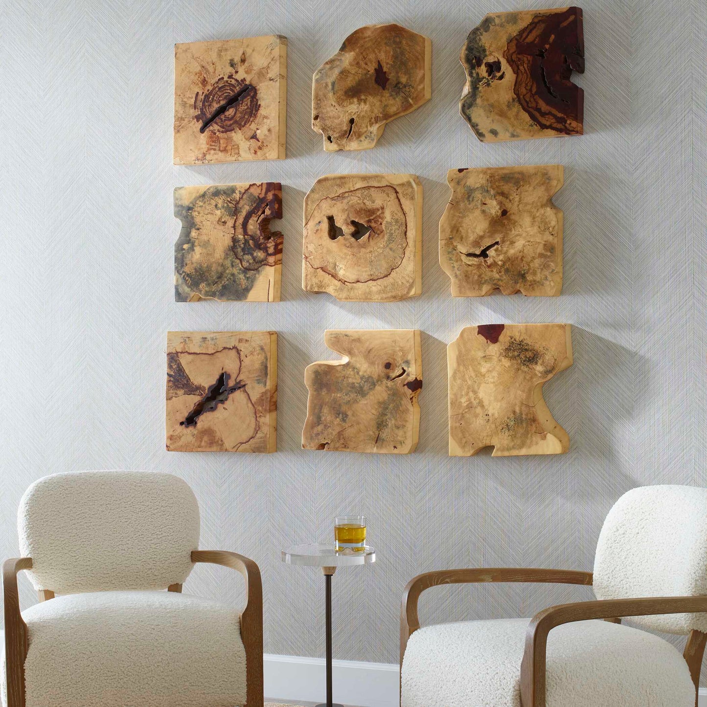 Bahati Wood Wall Décor In Natural Set/9