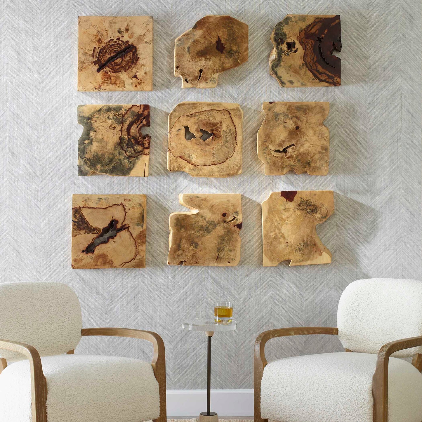 Bahati Wood Wall Décor In Natural Set/9