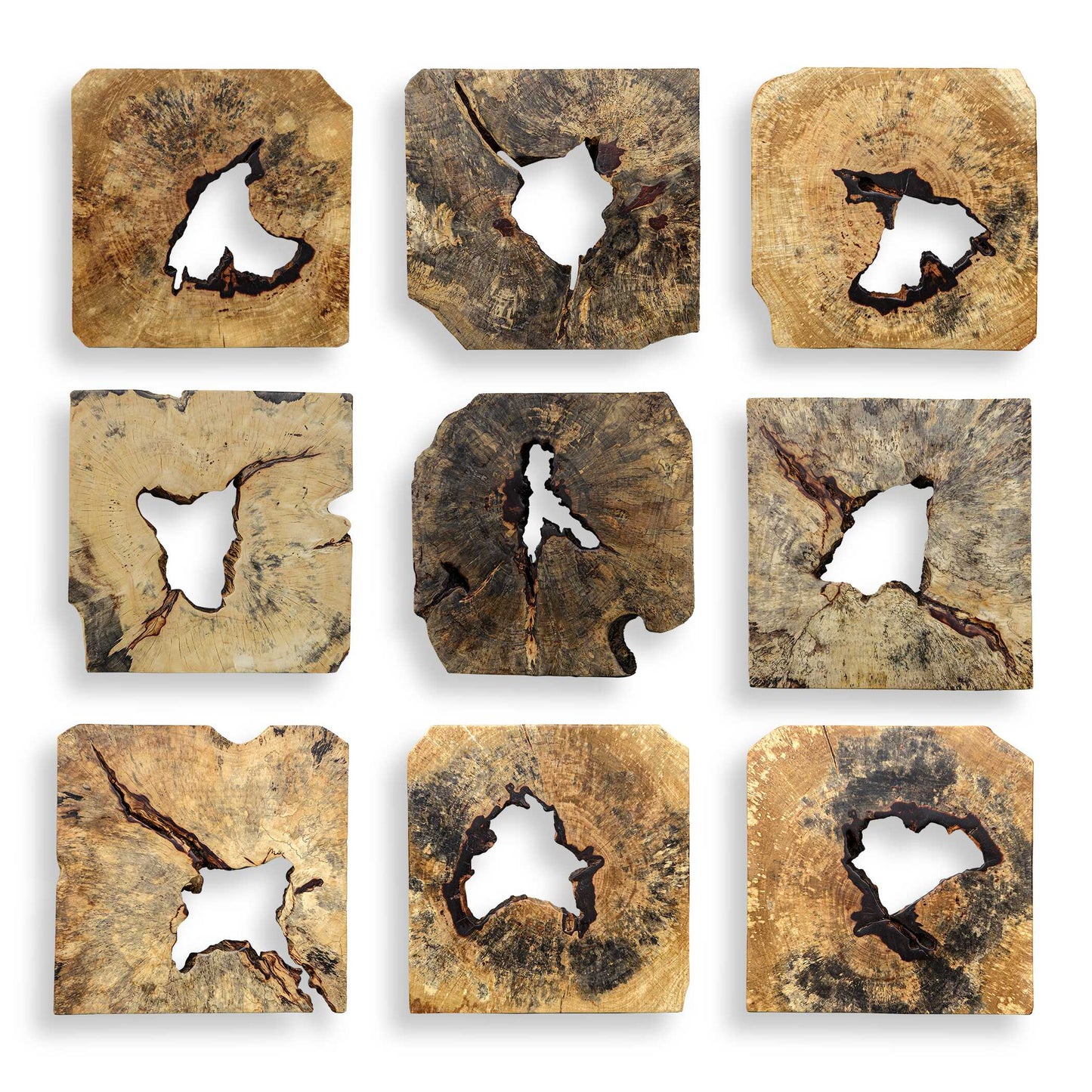 Bahati Wood Wall Décor In Natural Set/9