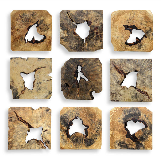 Bahati Wood Wall Décor In Natural Set/9