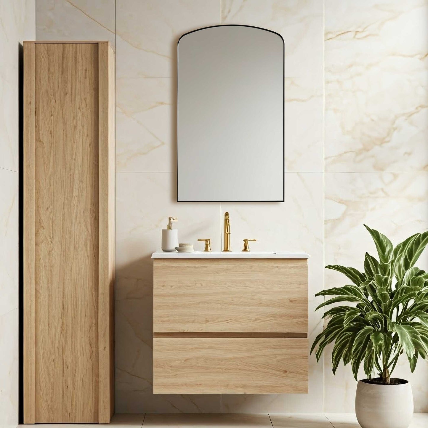 Tordera Black Arch Mirror