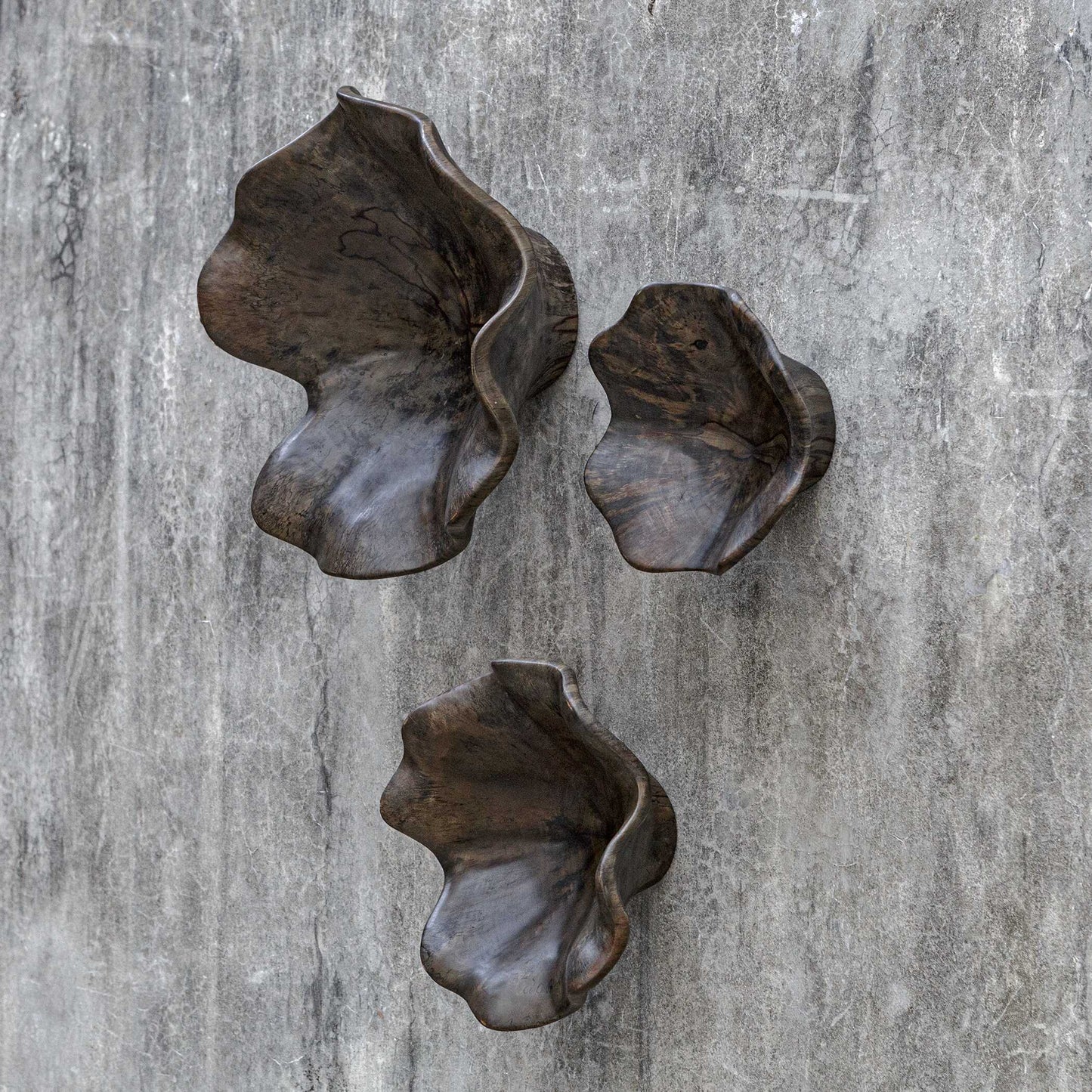 Two Wood Wall Décor In Mocha Set/3