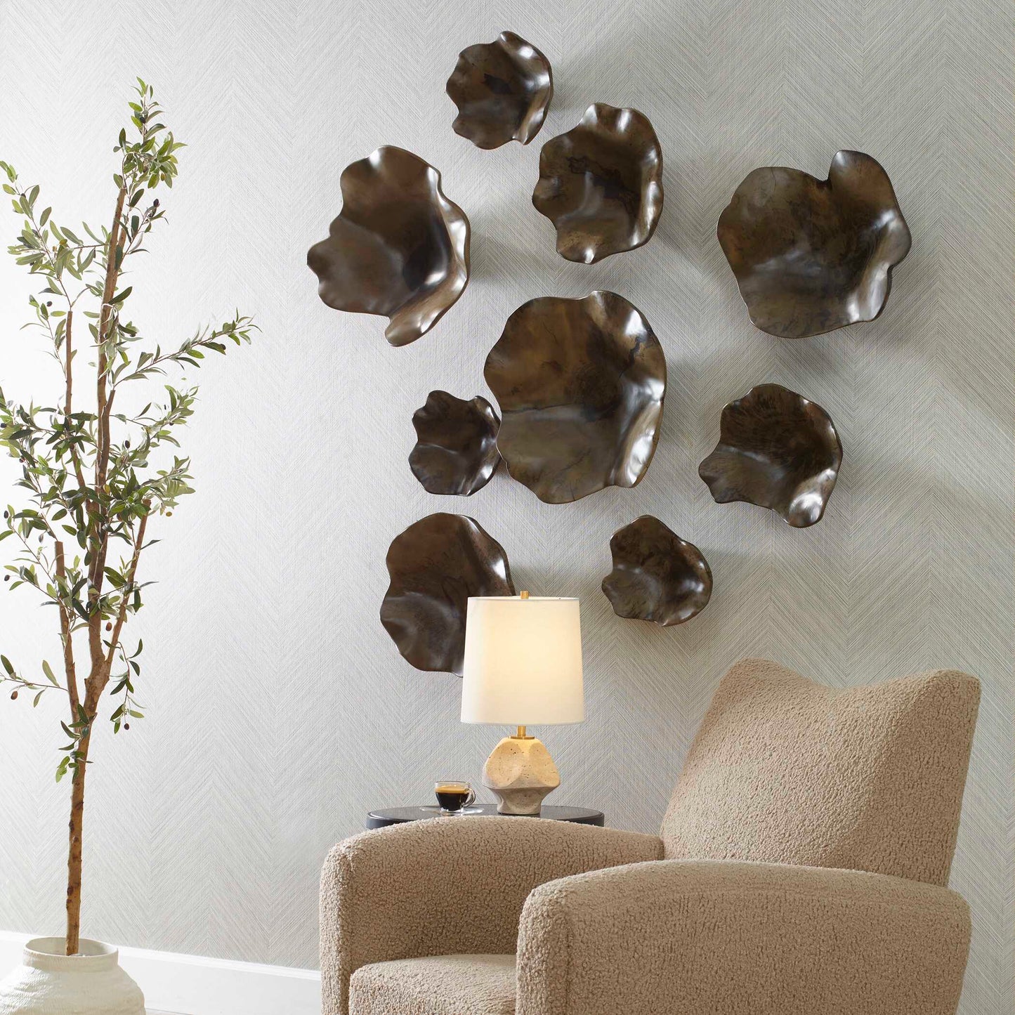 Two Wood Wall Décor In Mocha Set/3
