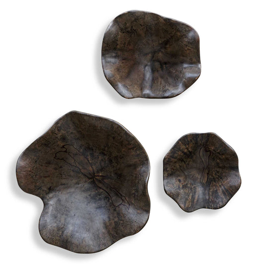Two Wood Wall Décor In Mocha Set/3