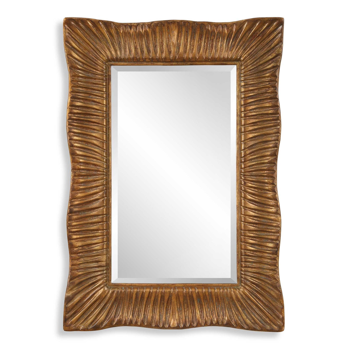 Emerson Scalloped Antique Gold Mirror