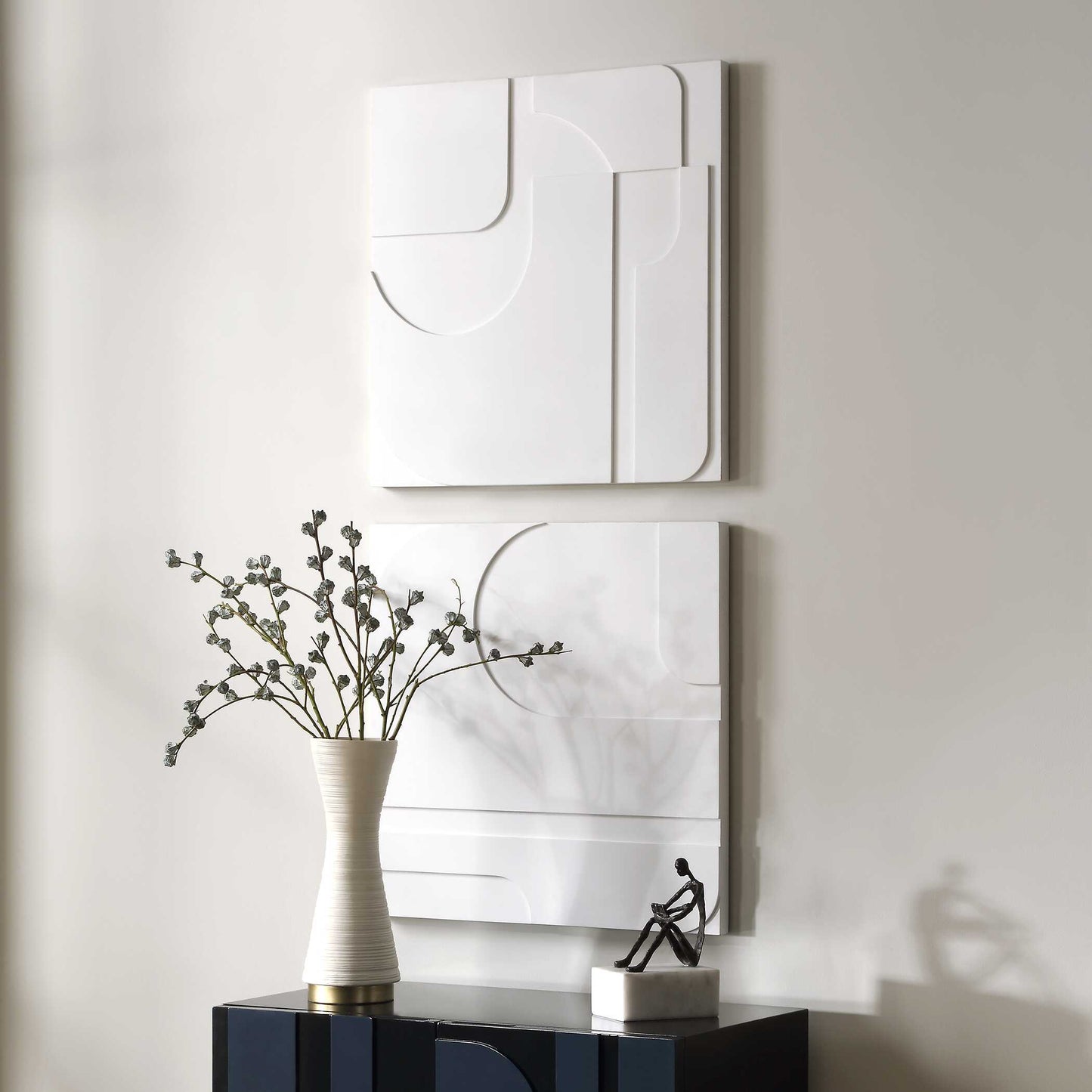 Contours White Wall Decor Set/2