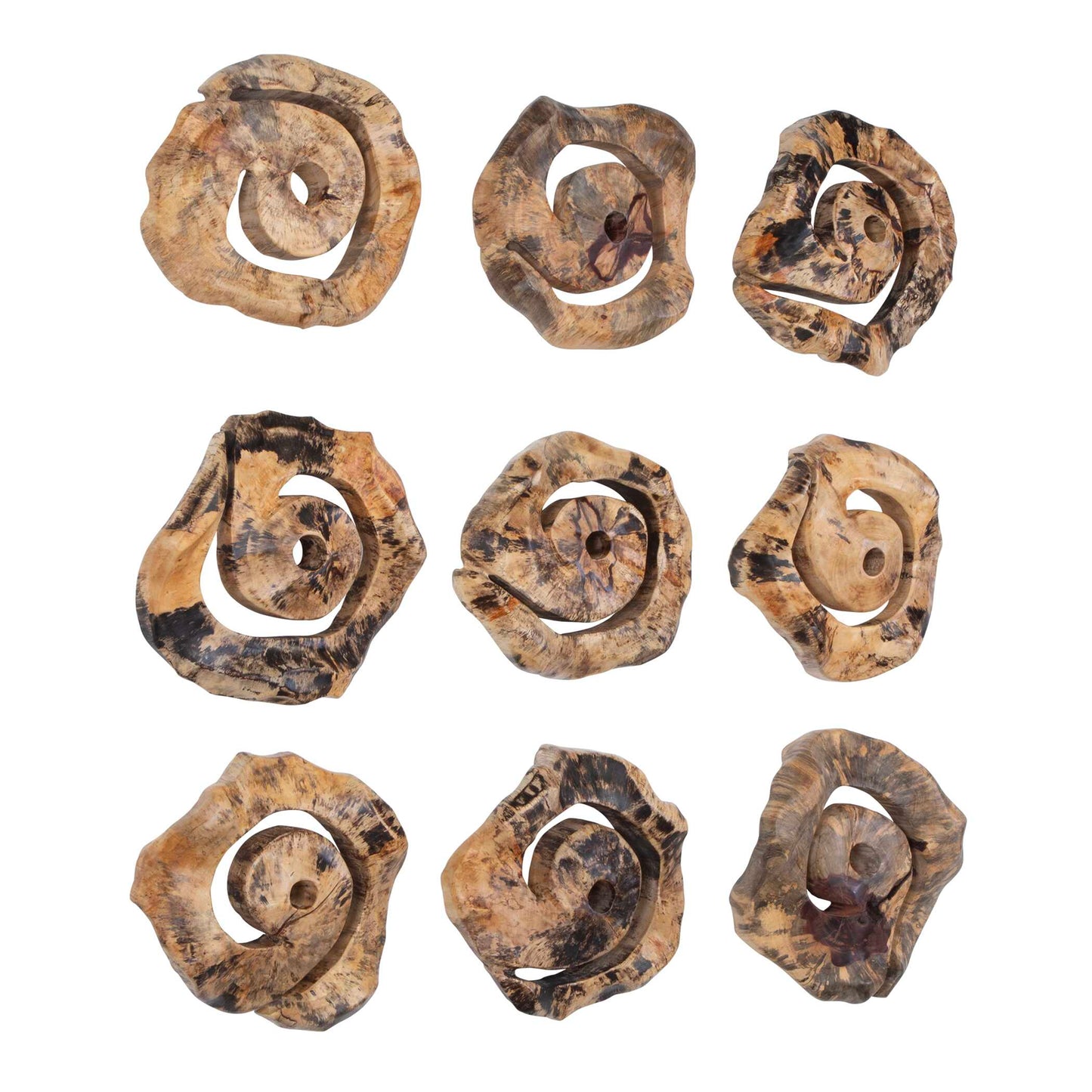 Corkscrew Wood Wall Decor Set/9