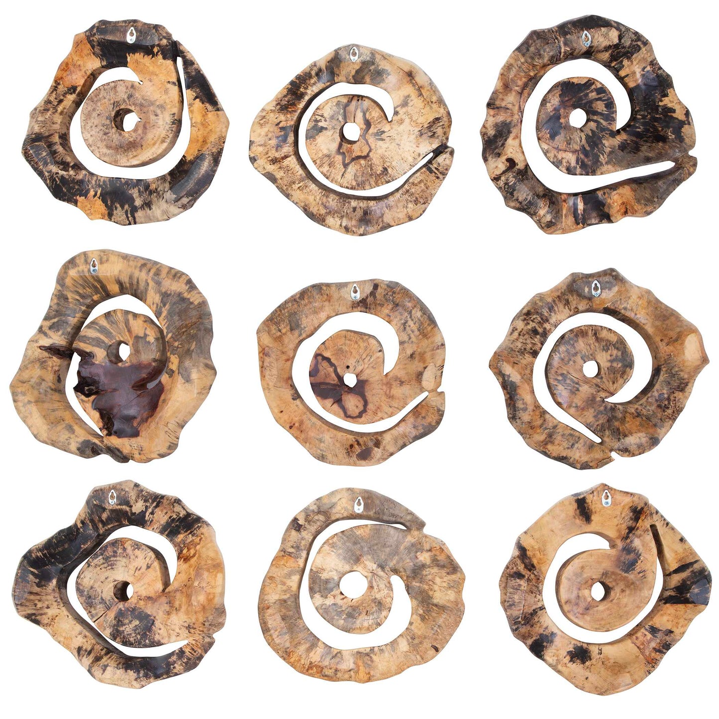 Corkscrew Wood Wall Decor Set/9