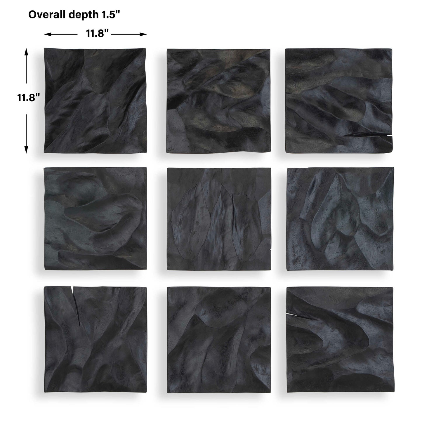 Malosi Black Wood Wall Decor Set/9