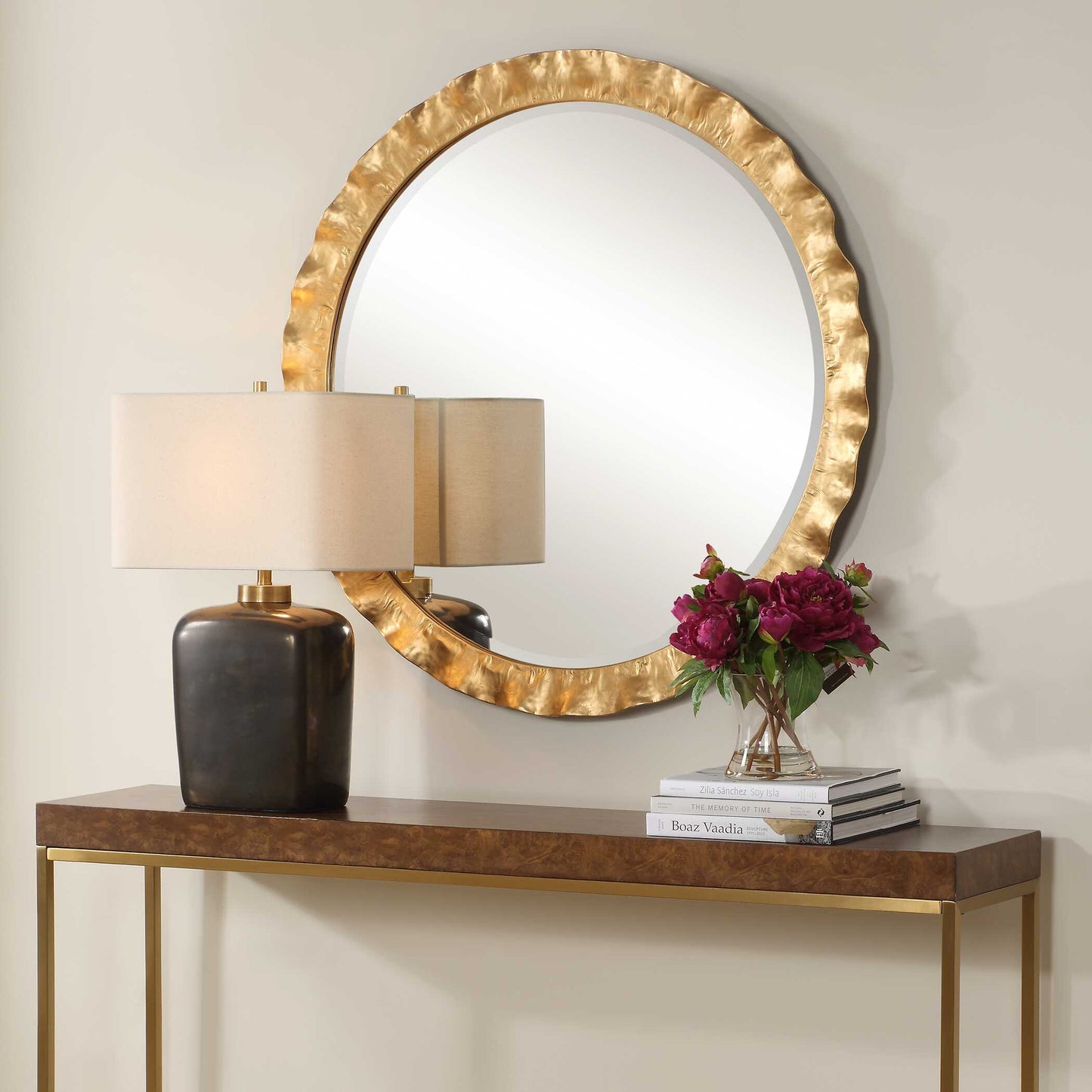 Haya Round Gold Mirror