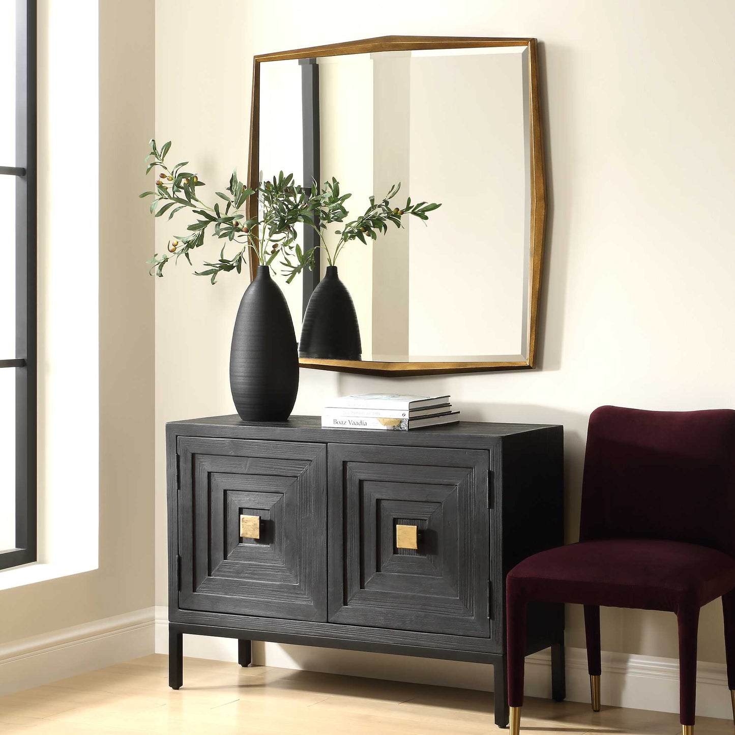 On Point Square Gold Mirror