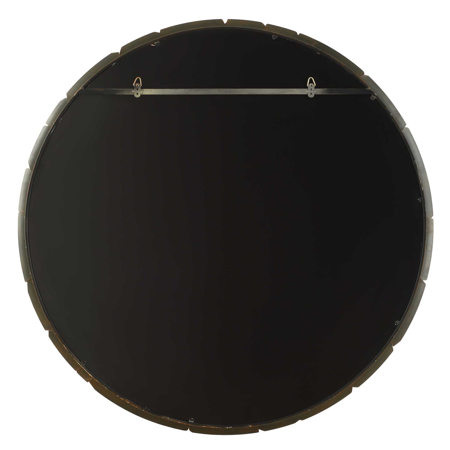 Auger Amber Glass Round Mirror