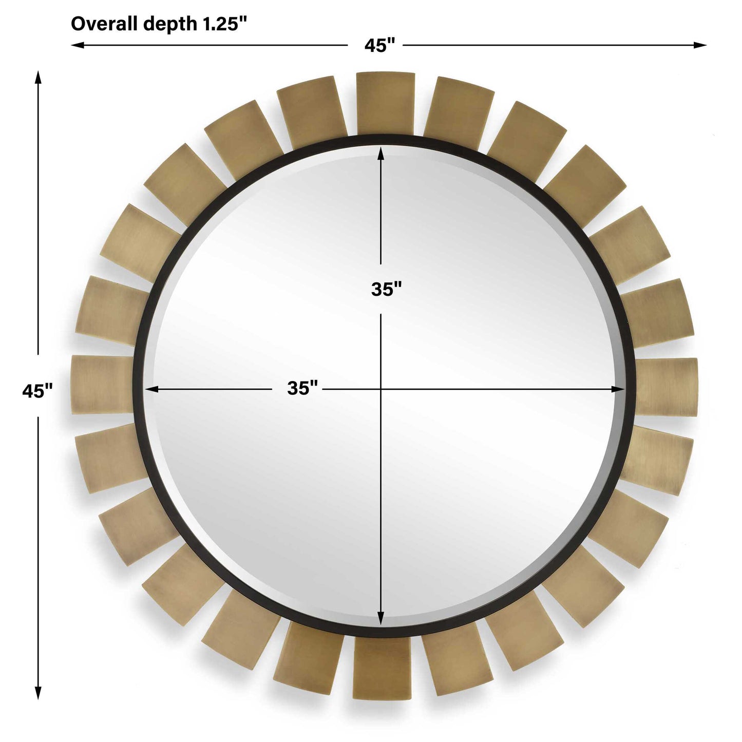 Toluca Round Brass Mirror