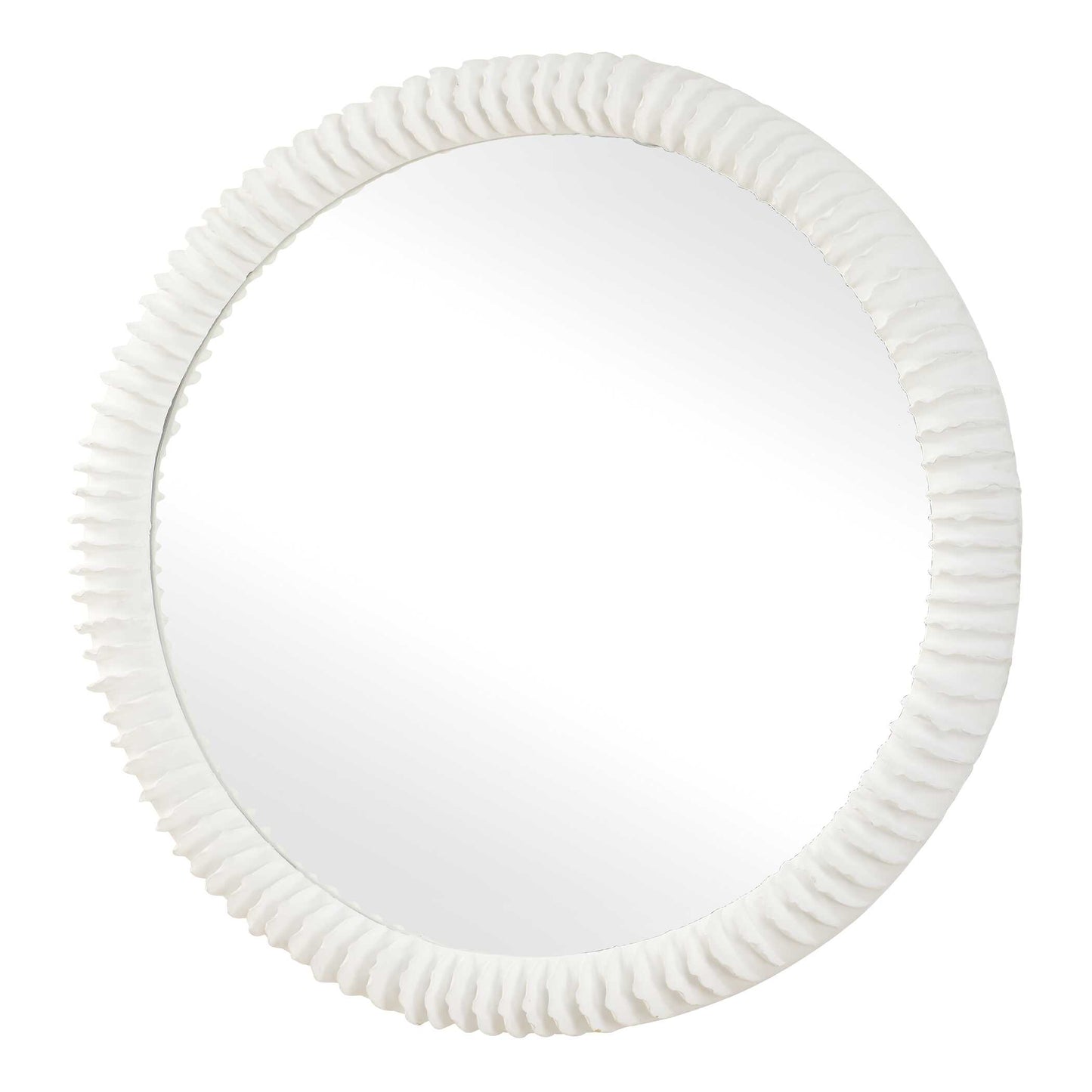 Akiko White Round Mirror