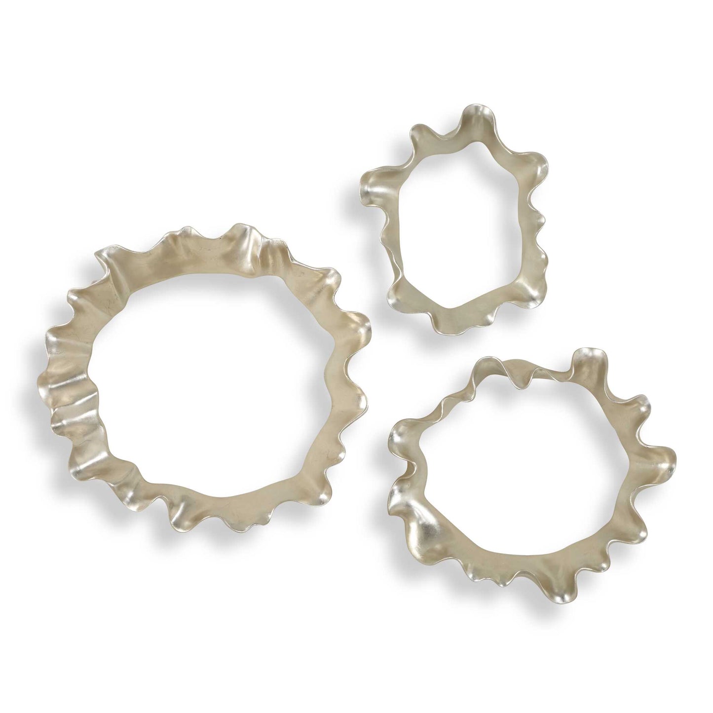 Ripple Effect Silver Wall Art Set/3