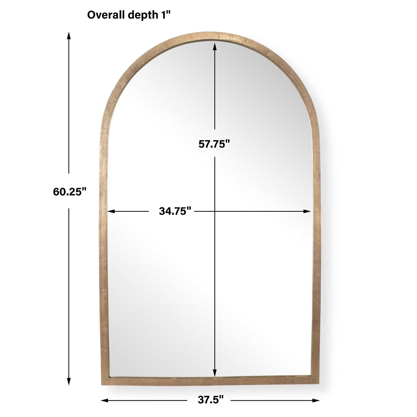 Vestry Antique Brass Arch Mirror