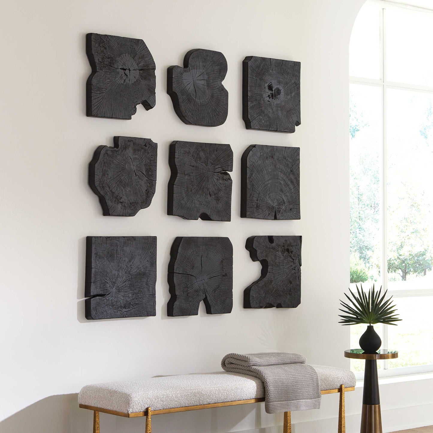 Bahati Black Wood Wall Decor Set/9