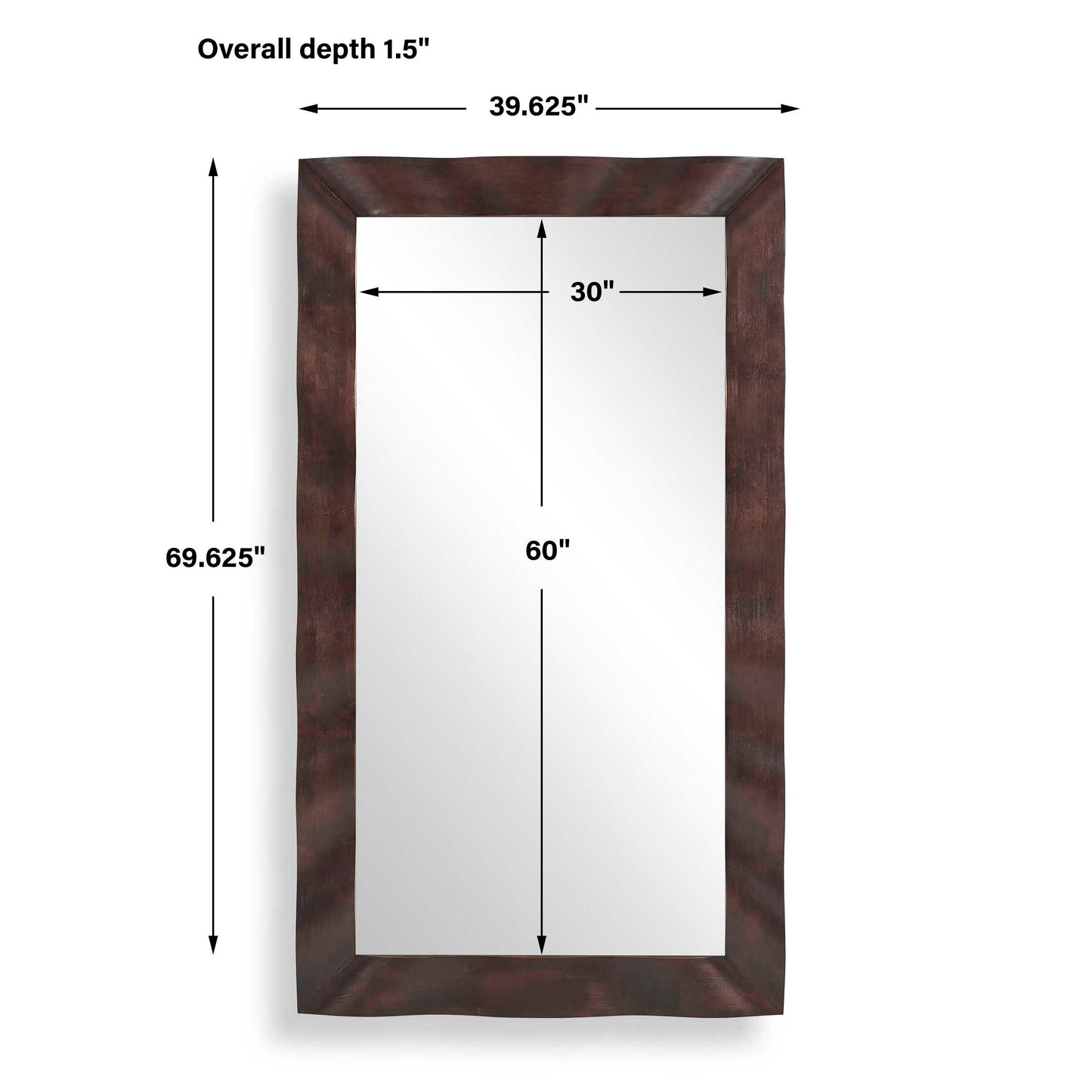 Wrinkle Wavy Wood Mirror