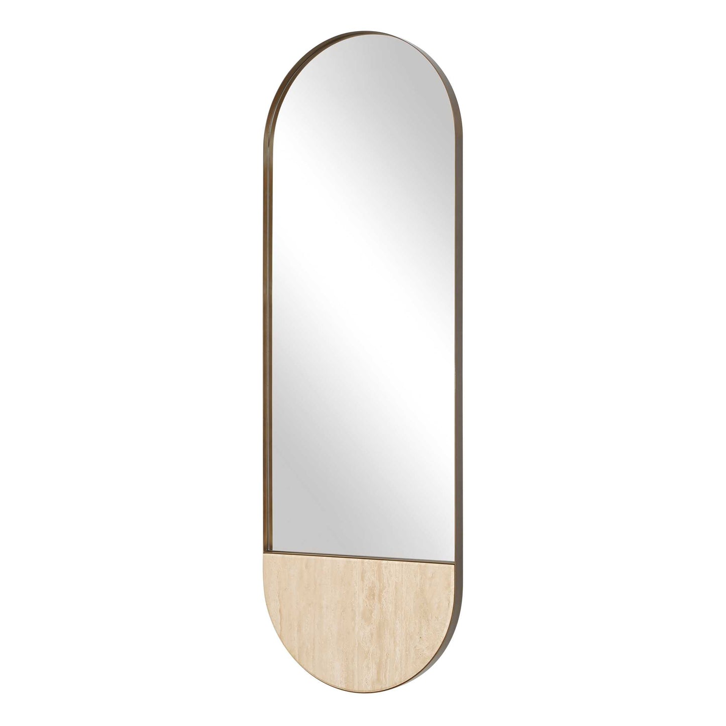 Russo Travertine Tall Oval Mirror