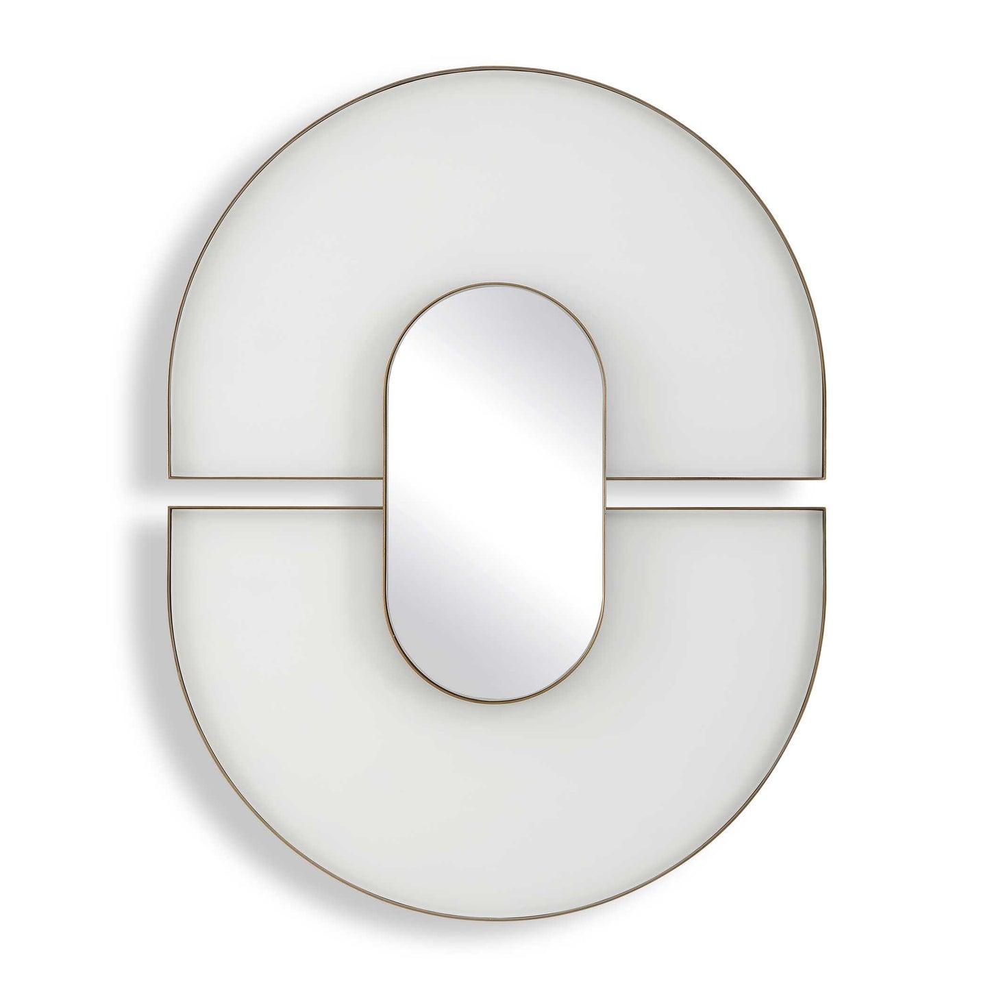 Encase Modern White Oval Mirror