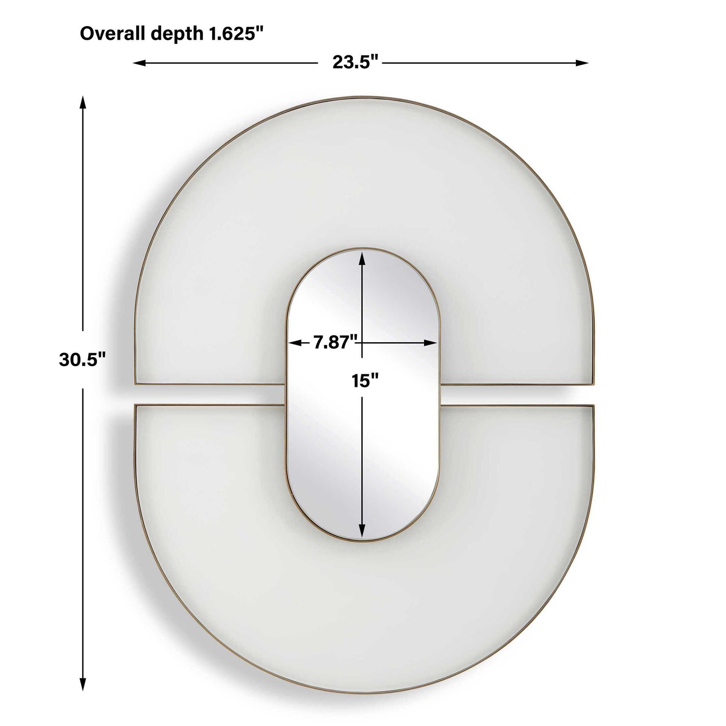 Encase Modern White Oval Mirror