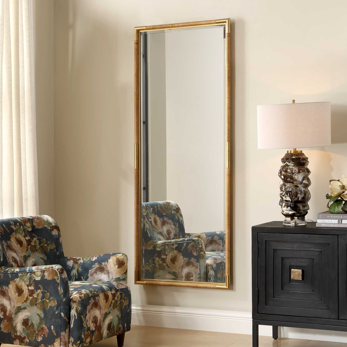 Kampar Full Length Rattan Tall Mirror
