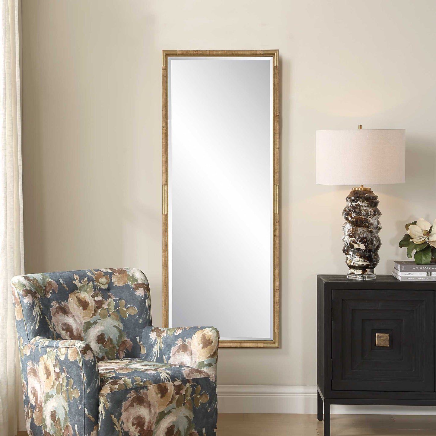 Kampar Full Length Rattan Tall Mirror