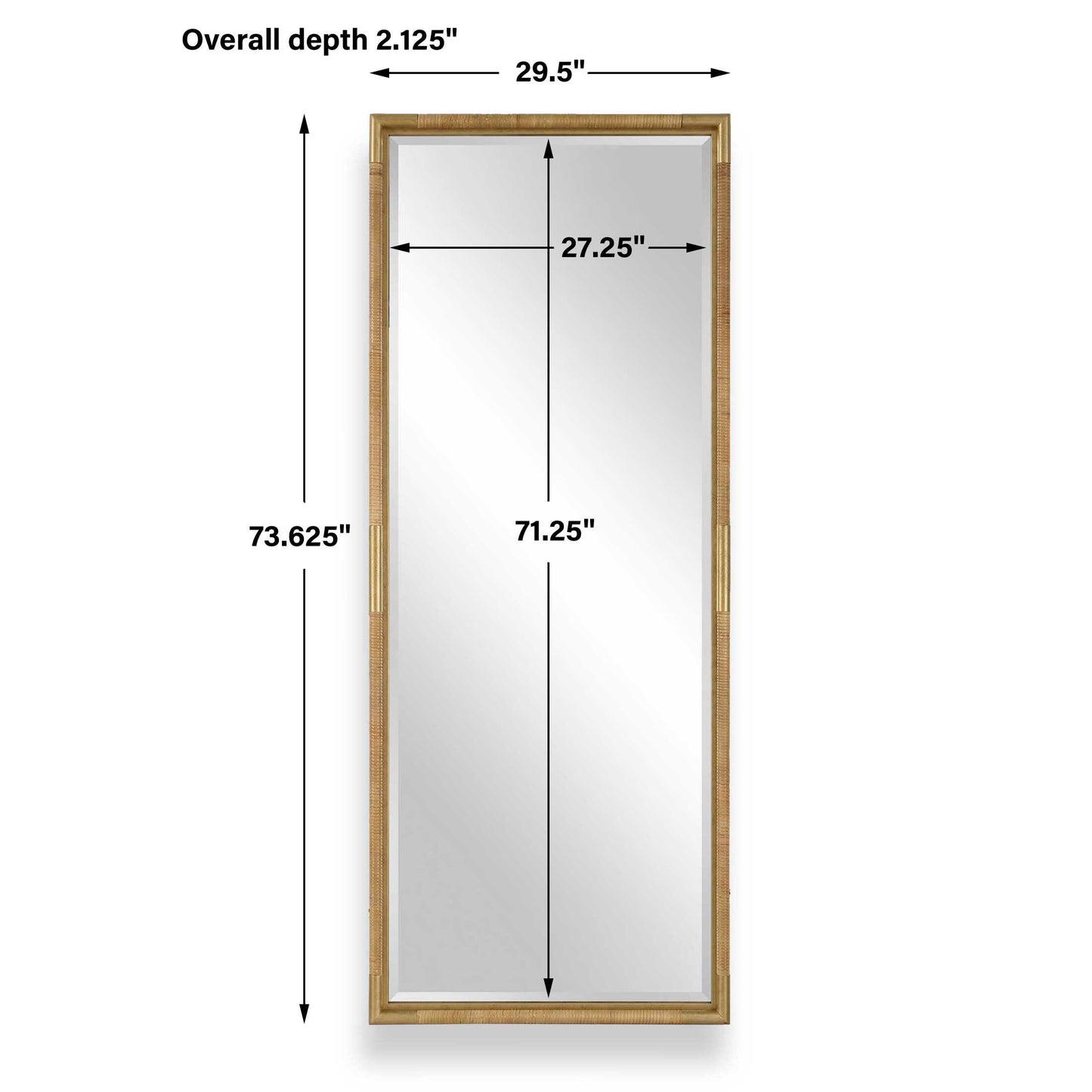 Kampar Full Length Rattan Tall Mirror
